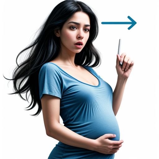 Hình ảnh người phụ nữ cầm que thử thai 2 vạch với vẻ mặt ngạc nhiên